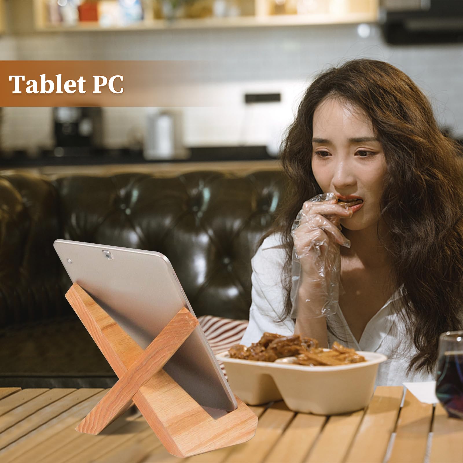 Supporto Per Libri Di Cucina In Legno - Leggio Per Ricette, IPad E Tablet - Decorazione Vintage Per Cucina - Foto 7