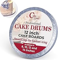 Vista 28 de Cakebon Tablas para tartas – Tambores resistentes de 1/2 pulgada de grosor – Bordes rectos profesionales lisos de 10 pulgadas, color plateado
