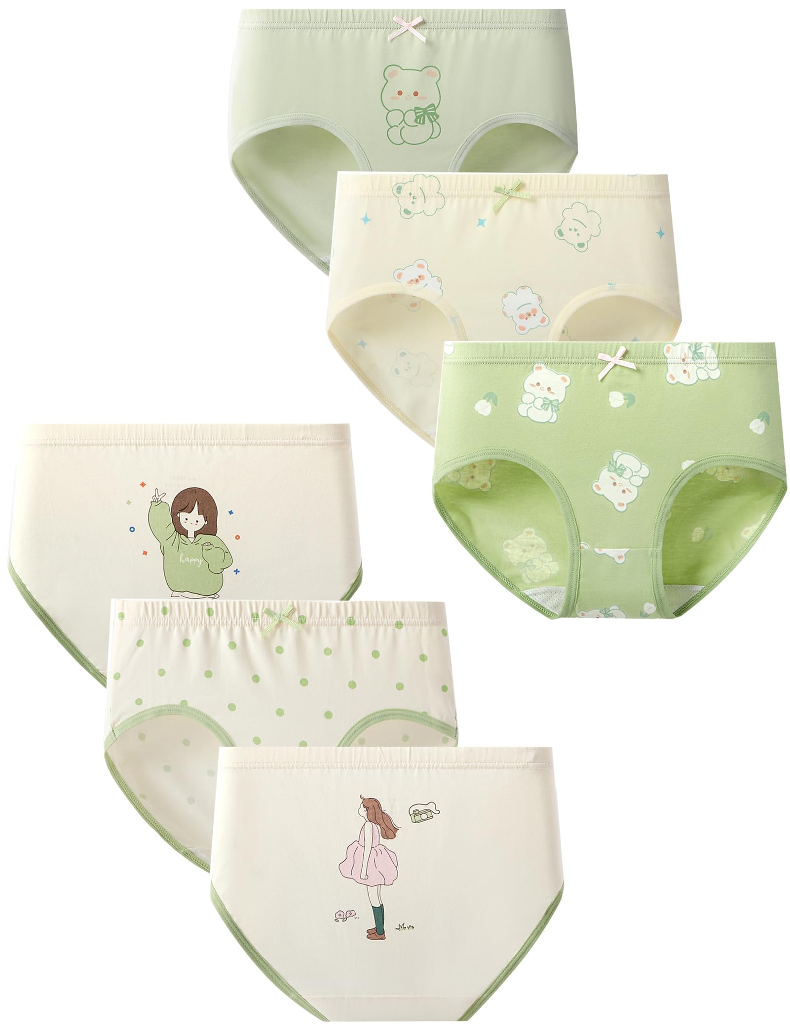Kiench Mädchen Unterhosen Slips Baumwolle 6er-Pack