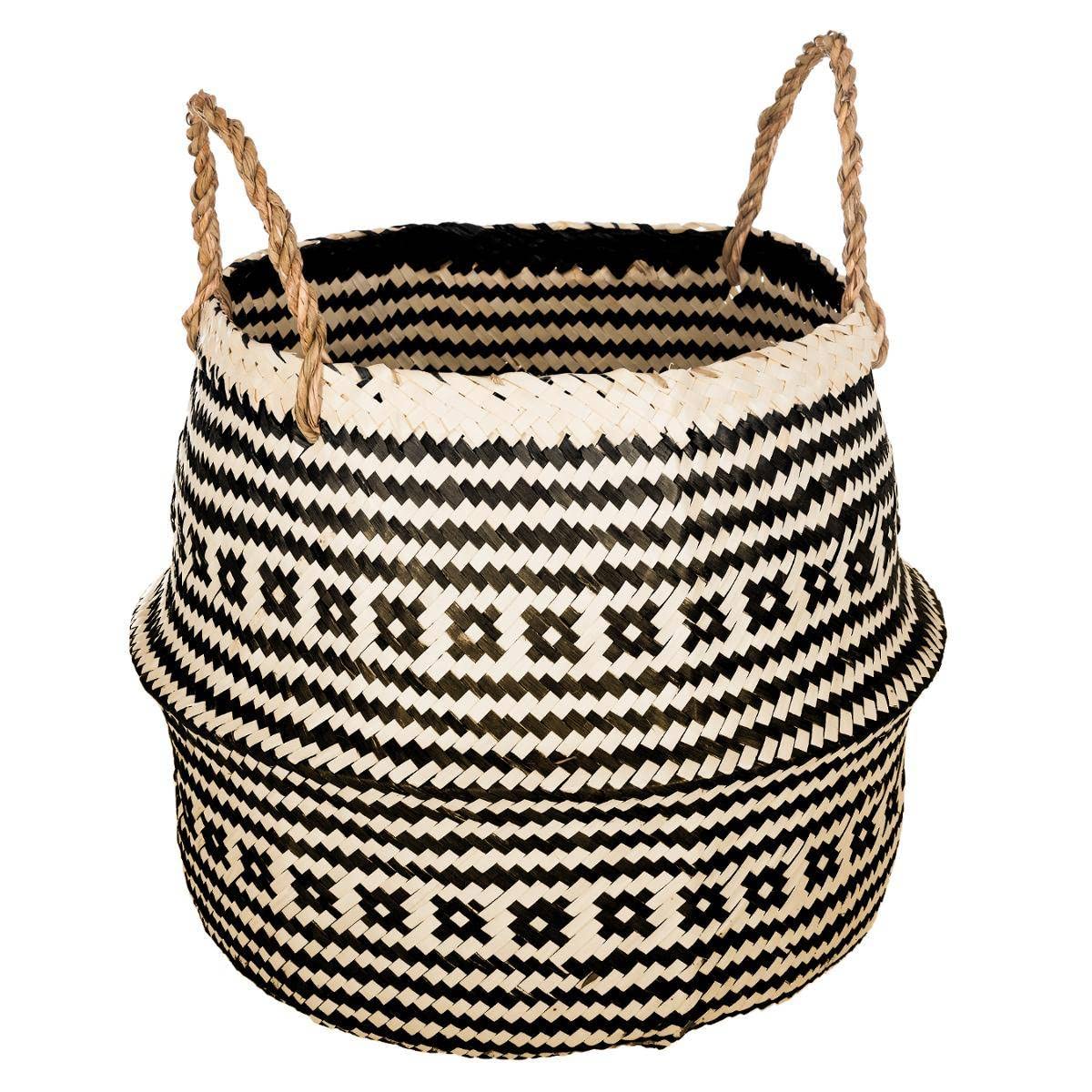 Cesta ATMOSPHERA Seagrass Pli Frise - Negro