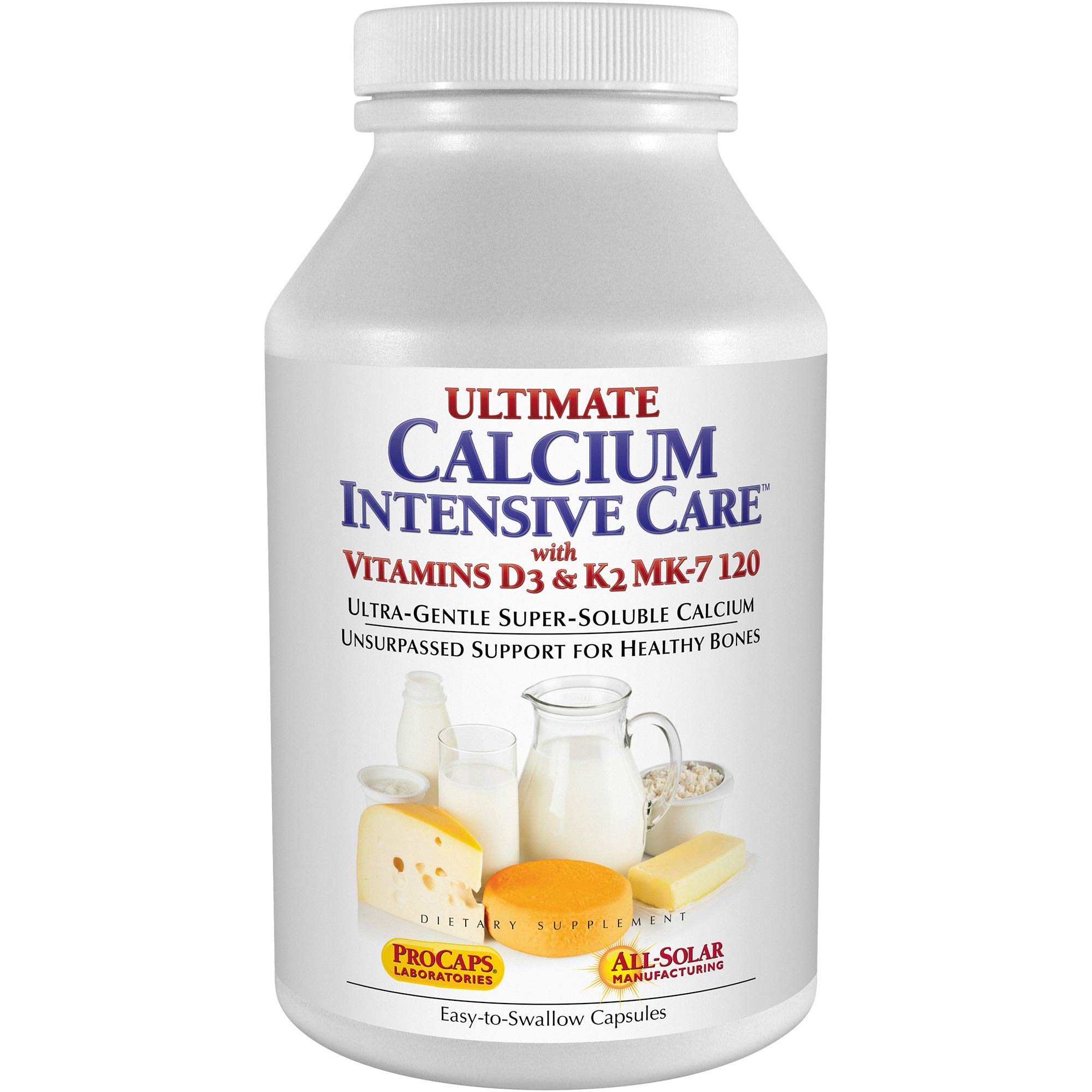 Andrew Lessman Ultimate Calcium Intensive Care with Vitamin D3 & K2 MK7-120 mcg - 720 Capsules - Bone and Skeleton Health Essentials. Gentle, Easy to Swallow, Super Soluble. No Additives