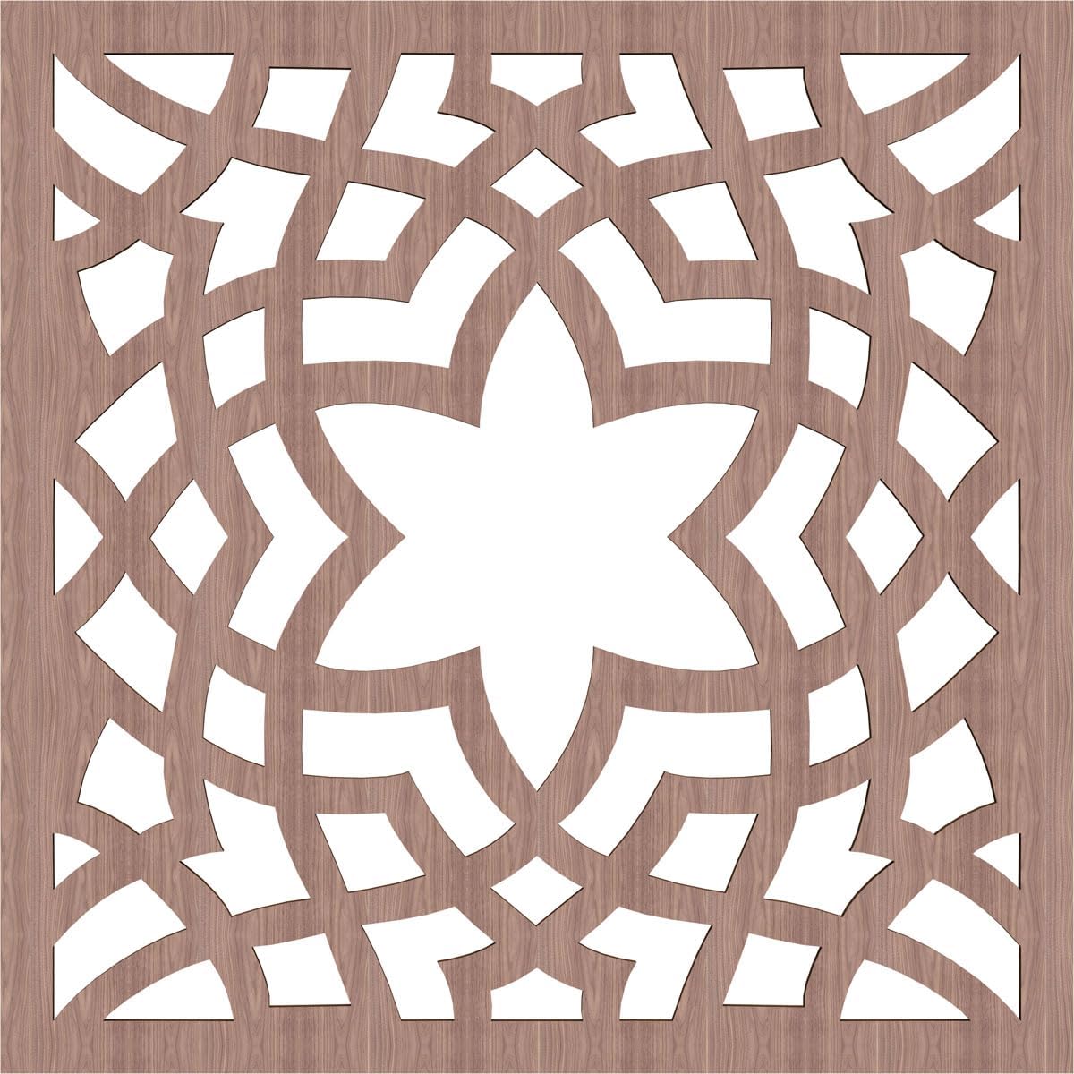 23 3/8"W x 23 3/8"H x 3/8"T Large Paris Decorative Fretwork Wood Wall Panels, Walnut