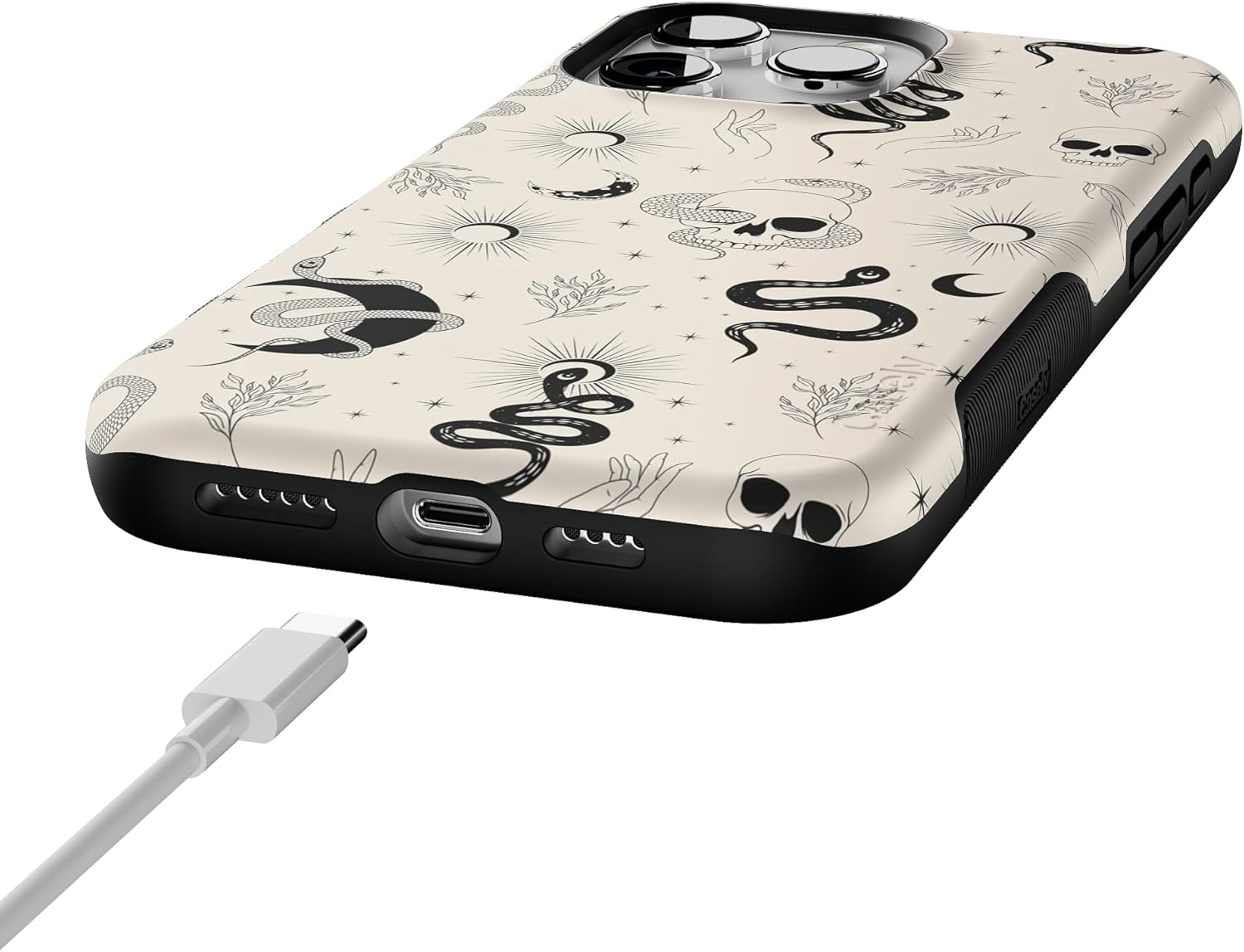 Casely iPhone 16 Pro Max Case | No Further Explanation | Snakes & Skulls | Bold Protective Design | Compatible with MagSafe