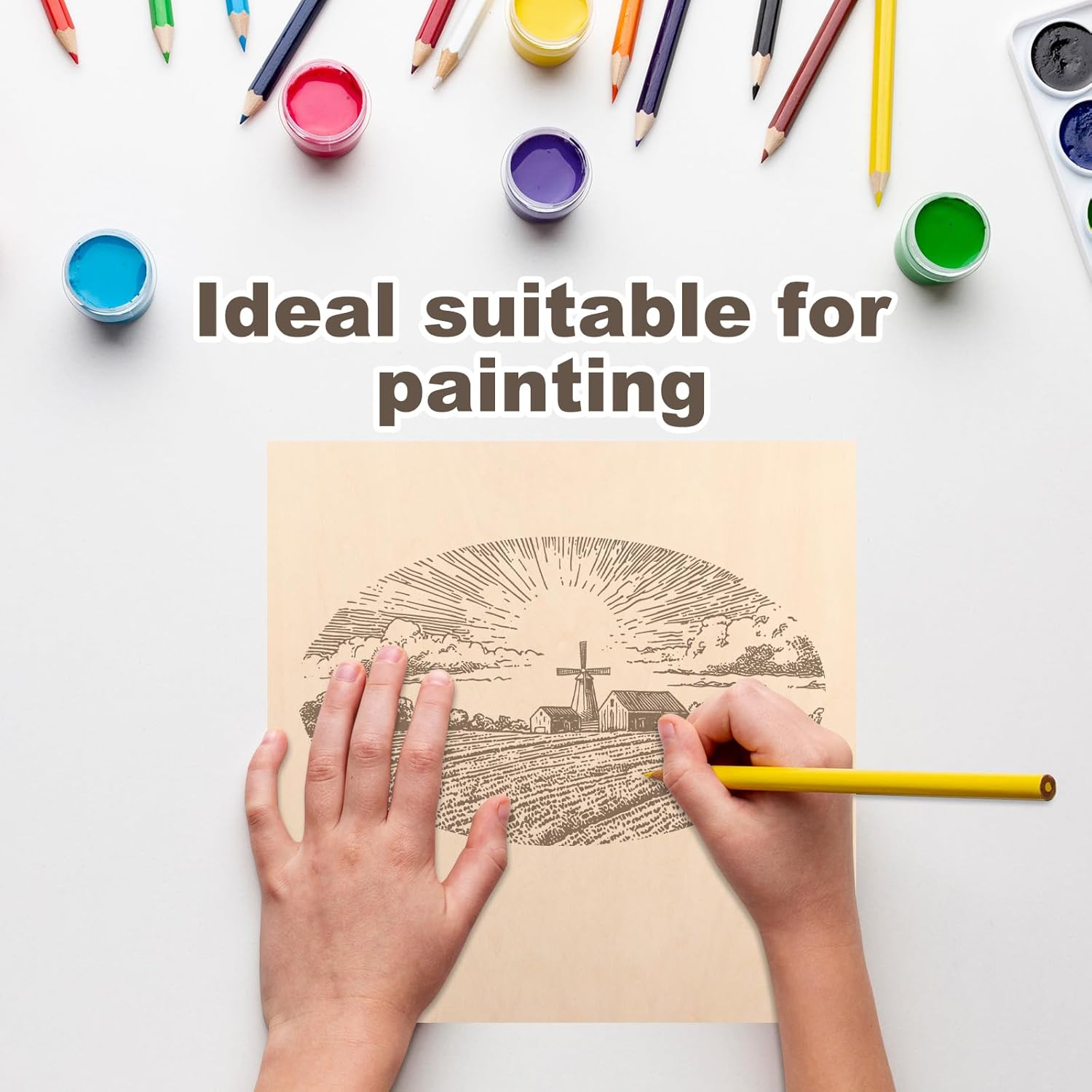 MIVIDE 36 Pack Basswood Sheets 1/16 inch, 12"x12"x1/16 Craft Plywood Sheets, 1.5mm Basswood for Laser Cutting, Plywood Board Unfinished Wood for Crafts DIY Ornaments and Models Engraving Drawing