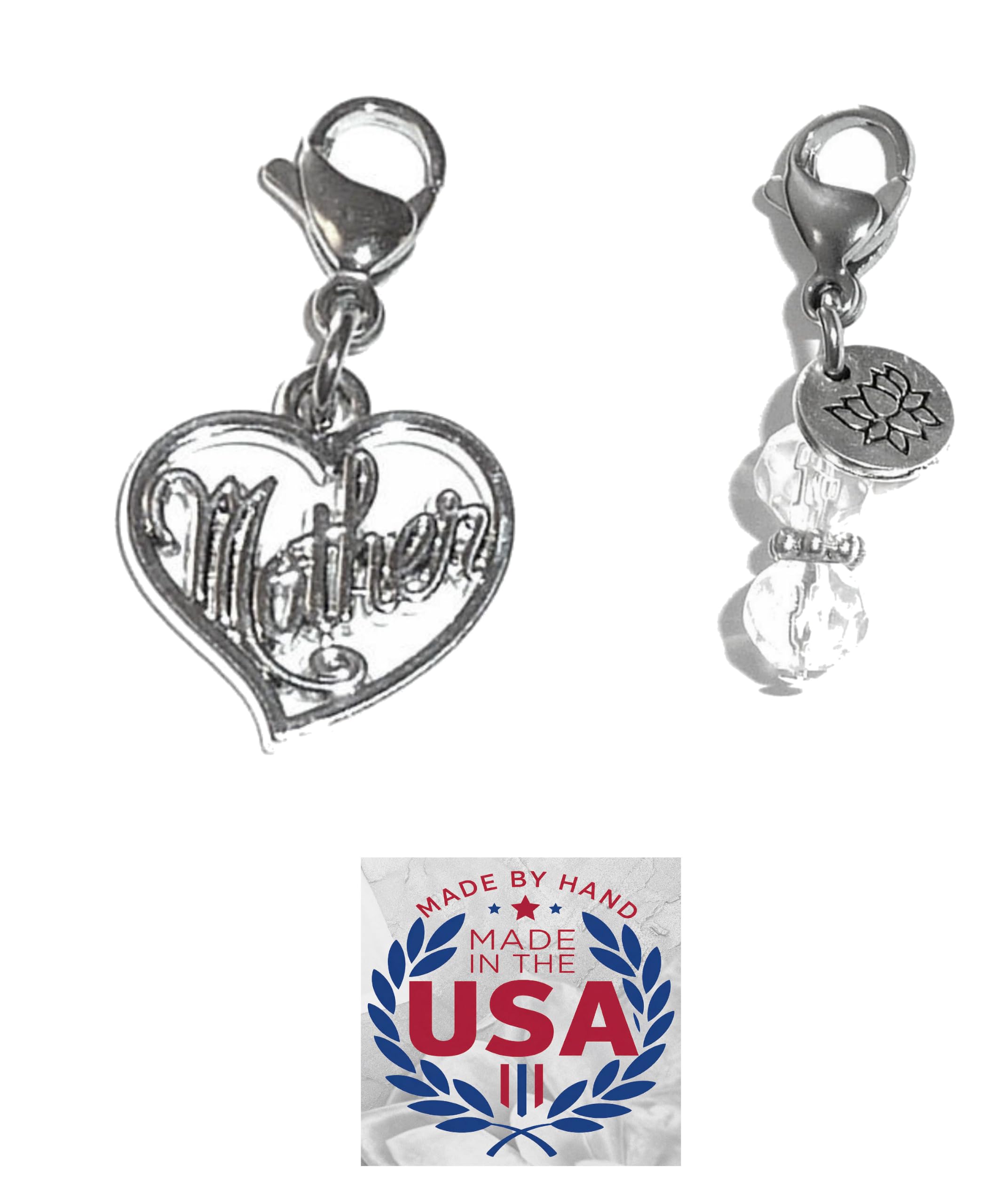 Hidden Hollow Beads Clip On Charm for Purse, Handbag, Keychain, Zipper Pull, Backpack, Jewelry Accessory, USA