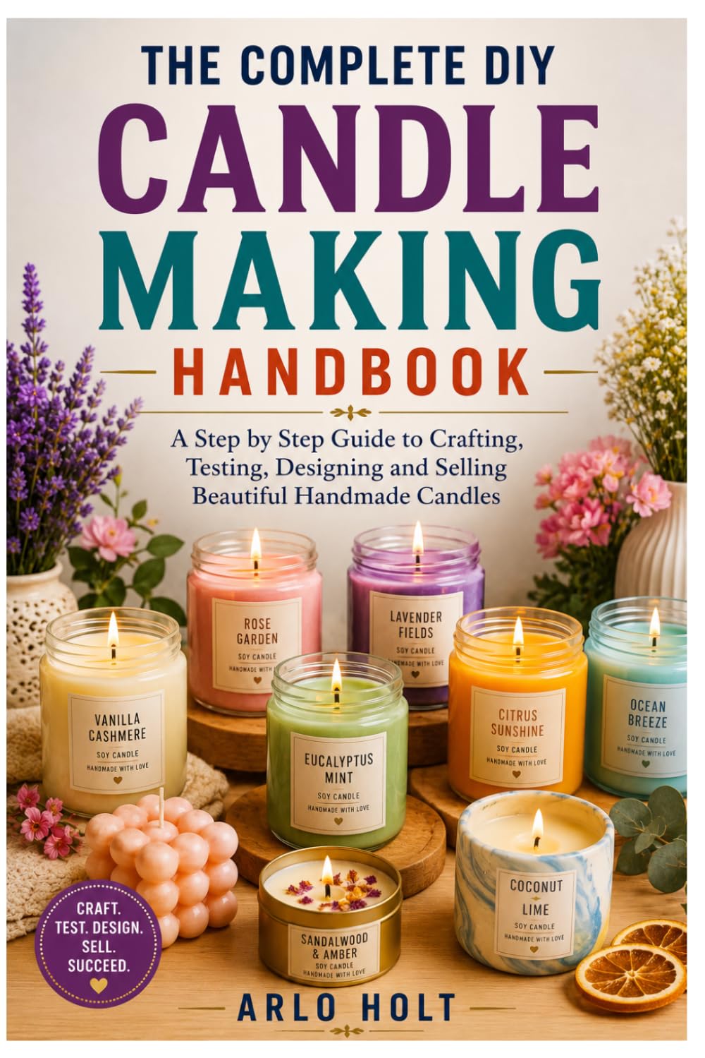 The Complete DIY Candle Making Handbook: A Step by Step Guide to Crafting, Testing, Designing and Selling Beautiful Handmade Candles (Creative Pursuits Library)