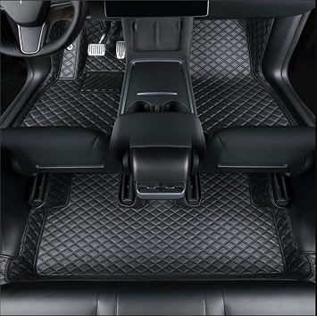 Fit Compatible with Tesla Model Y Floor Mats Floor Liner 2020-2025 Compatible with Tesla Model Y 5 Seater Car Mats All-Weather Front Backseat Row Mat Black