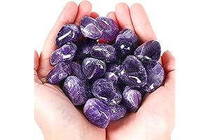 DUQGUHO Tumbled Amethyst Healing Crystals Genuine Stones Set Bulk