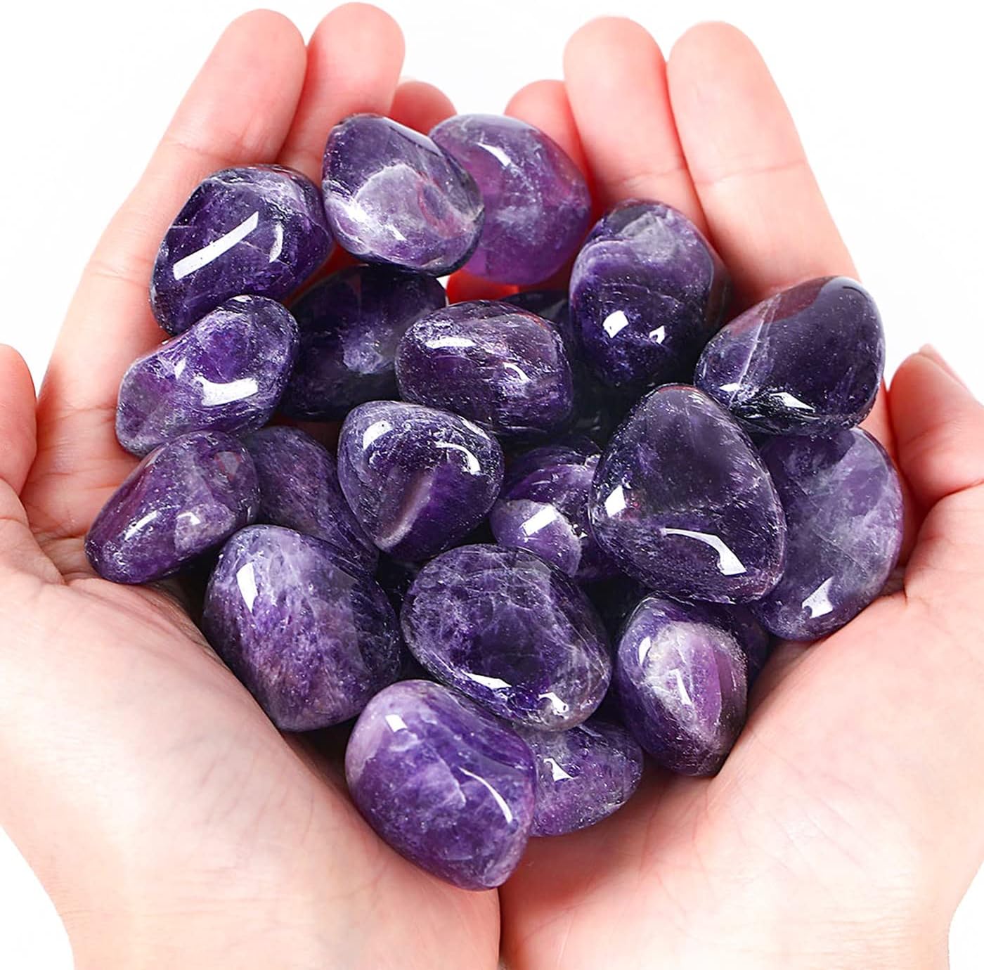 DUQGUHO Amethyst Healing Crystals Stones Set Natural Bulk Crystals Tumbled Polished Irregular Crystal Stones Bulk Rocks 0.45 lbs