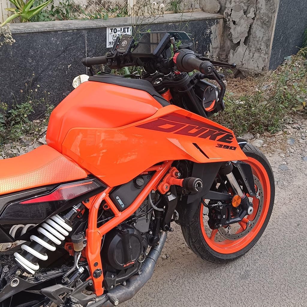 Motoaggrandize Frame Sliders Crash Protectors For Duke 250 | 390 [Generation 3 only] | Colour: Orange