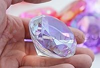 Vista 3 de Allstarco 4 piezas de 2.362 in extra grandes de diamante acrílico con revestimiento AB para decoración de mesa de boda, rellenos de jarrón envueltos