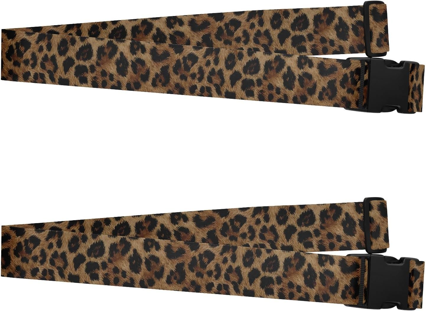 Cheetah Leopard Print Animal Luggage Straps for Suitcases Luggage Belt Suitcase Strap with Buckles Packing Travel Adjustable 2 Pack