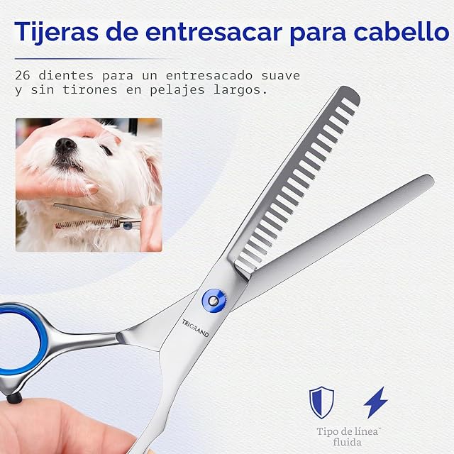 Foto 4 de 8 de Tijeras Peluqueria Canina, Acero Resistente A La Oxidación, Puntas Redondeadas Seguras