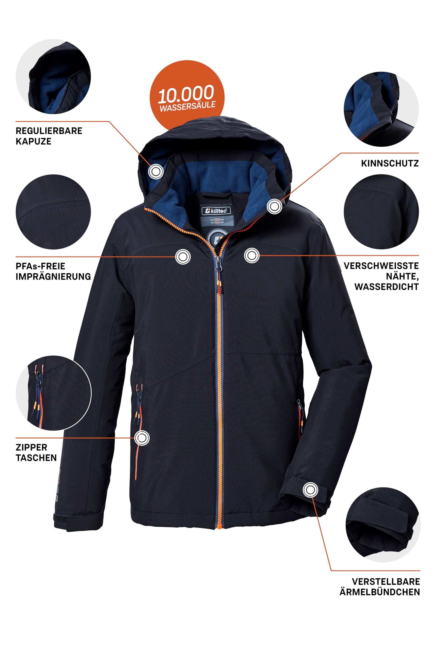 Killtec Kow 369 Bys Jckt Giacca funzionale/giacca da esterno con cappuccio Bambini e ragazzi