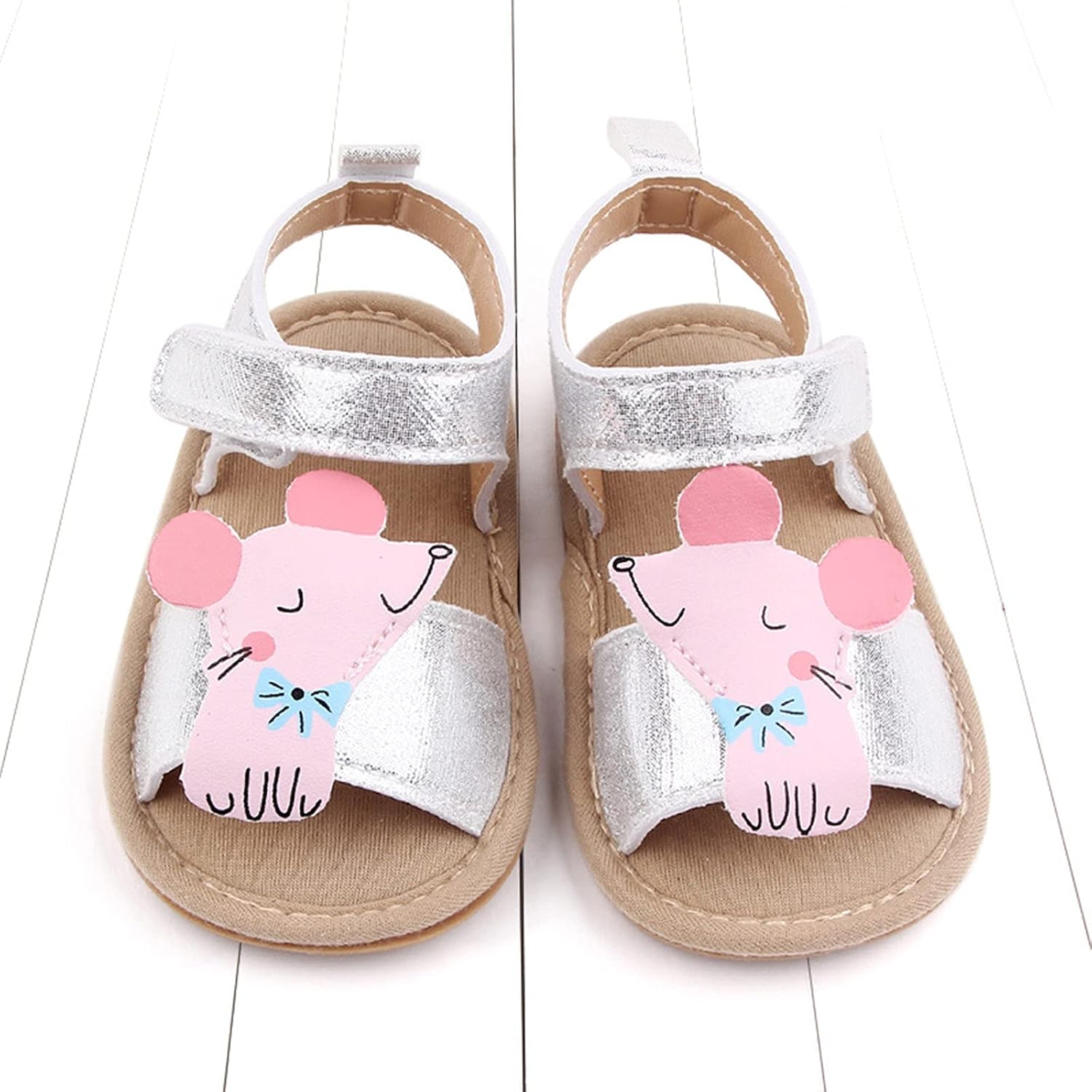 Baby Girls Boys Sandals Summer Flowers Shoe Rubber Sole PU Leather Mesh Infant Toddler First Walkers Shoes Outdoor