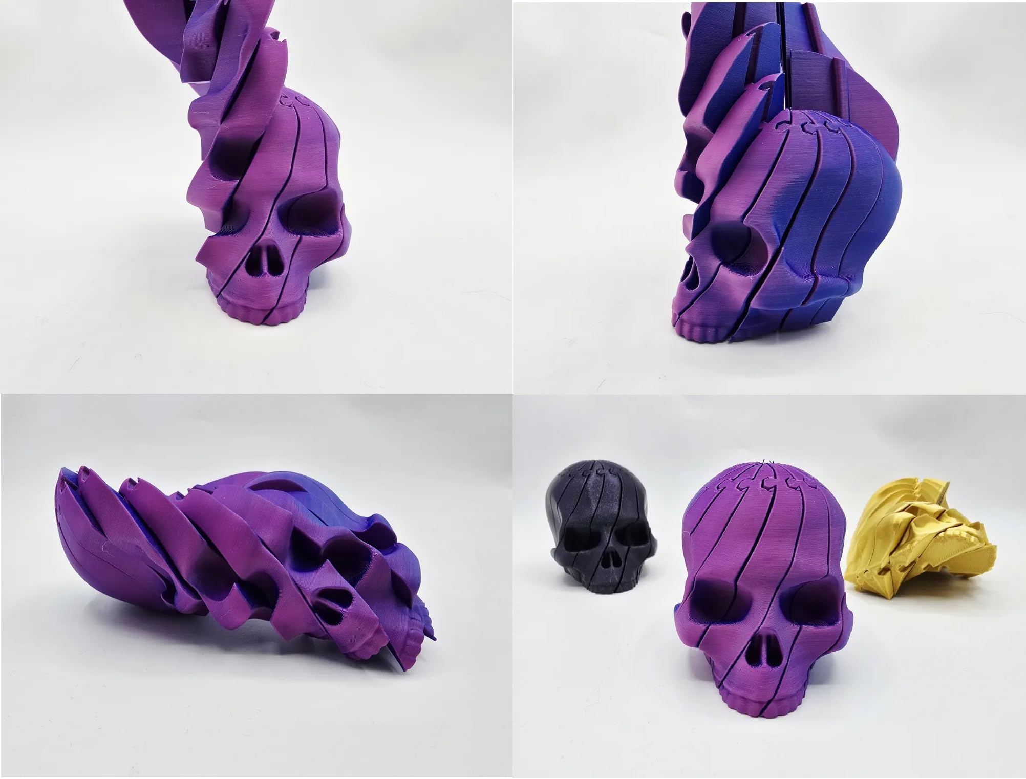 VIKSON INTERNATIONAL - 1 Pc Black Twisty Skull Fidget spining Skull | Stress and Anxiety Relief | Desk Finger Flip Toy for Fun and Games for Kids and Adults. (Black) 2
