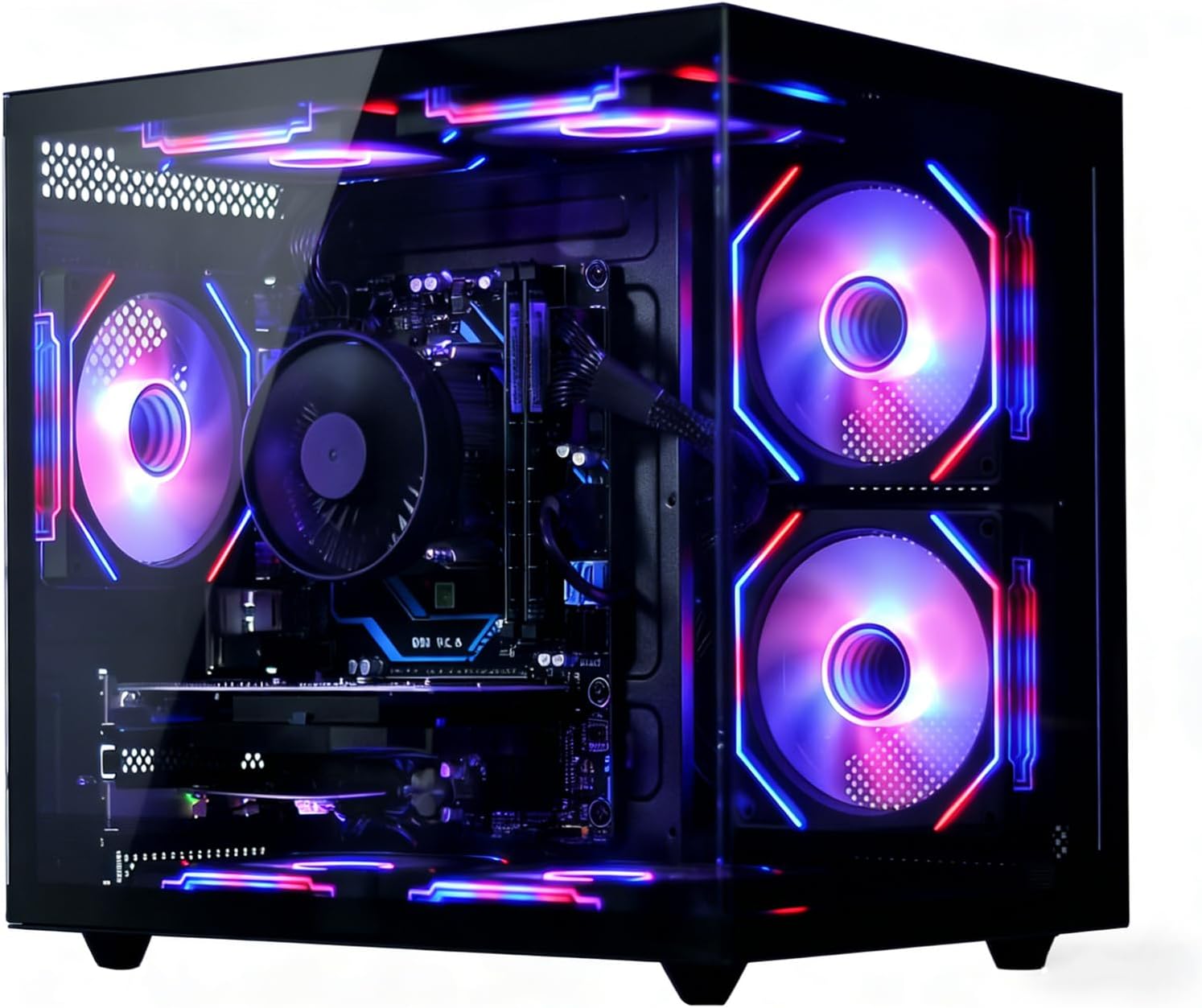 Prebuilt Tower Gaming PC, Ryzen 5 6-Core (3.6GHz Up to 4.1GHz), 16GB DDR4 RAM, 512GB NVMe SSD, RX 560 4G Graphics, Wi-Fi 6, for Gaming Streaming Work Home Office, Gamer Desktop Computer-Black