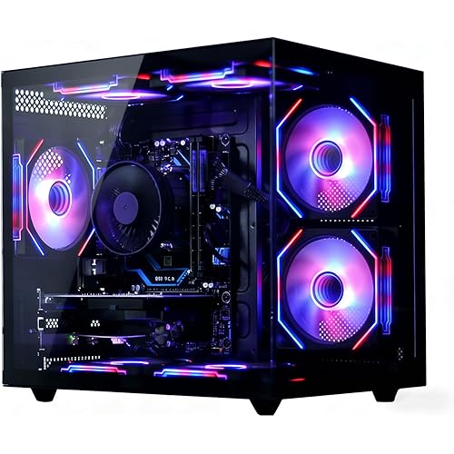 Prebuilt Tower Gaming PC, Ryzen 5 6-Core (3.6GHz Up to 4.1GHz), 16GB DDR4 RAM, 512GB NVMe SSD, RX 560 4G Graphics, Wi-Fi 6, for Gaming Streaming Work Home Office, Gamer Desktop Computer-Black