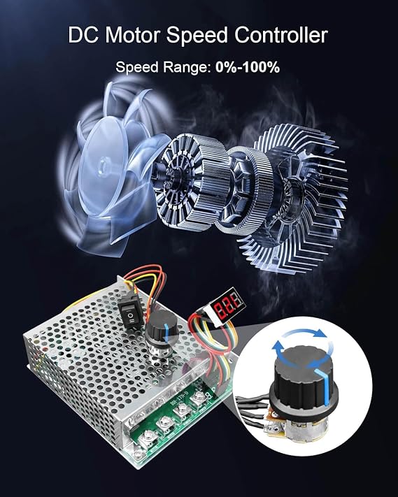 DC Motor Speed Controller, Max PWM 3500W, DC 10V-55V & 100A Brush