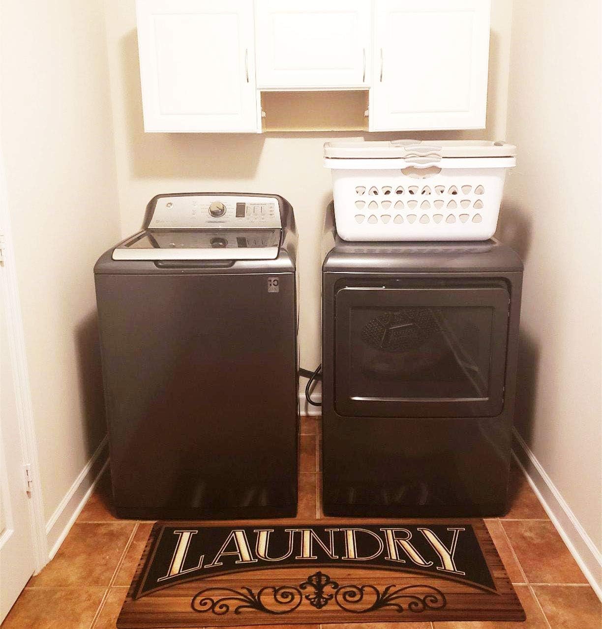 UKELER Laundry Room Mat, Non Slip Floor Mat Waterproof Washhouse Mat Vintage Runner Rugs for Washroom 48''x20''