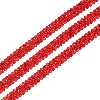 sourcing map Cinta de tela tejida de poliéster de 1,27 cm x 13 yardas, para manualidades, accesorios de costura, disfraces, decoración del hogar, color rojo