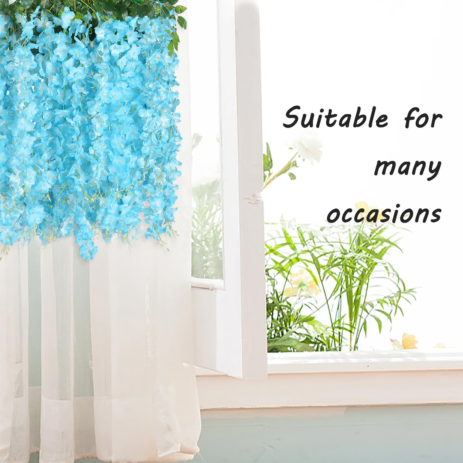Amazon｜Namzi Blue Wisteria ハンギングフラワー 12パック ピンクの花