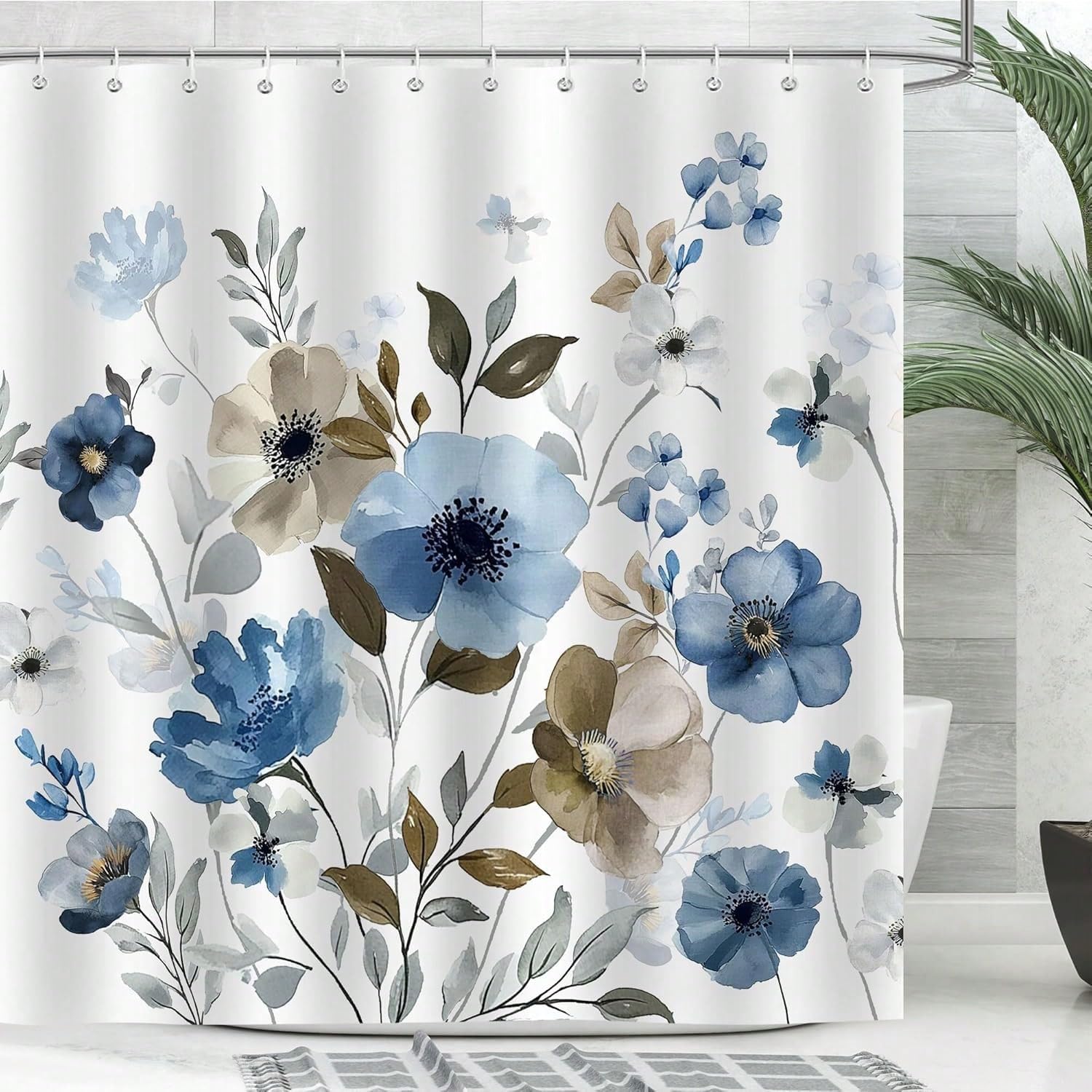 GLKSDLPO Colorful Flowers Shower Curtain For Bathroom, Waterproof Shower Curtain Set Bathroom Accesssories(70x140cm/28x55in(WxH)