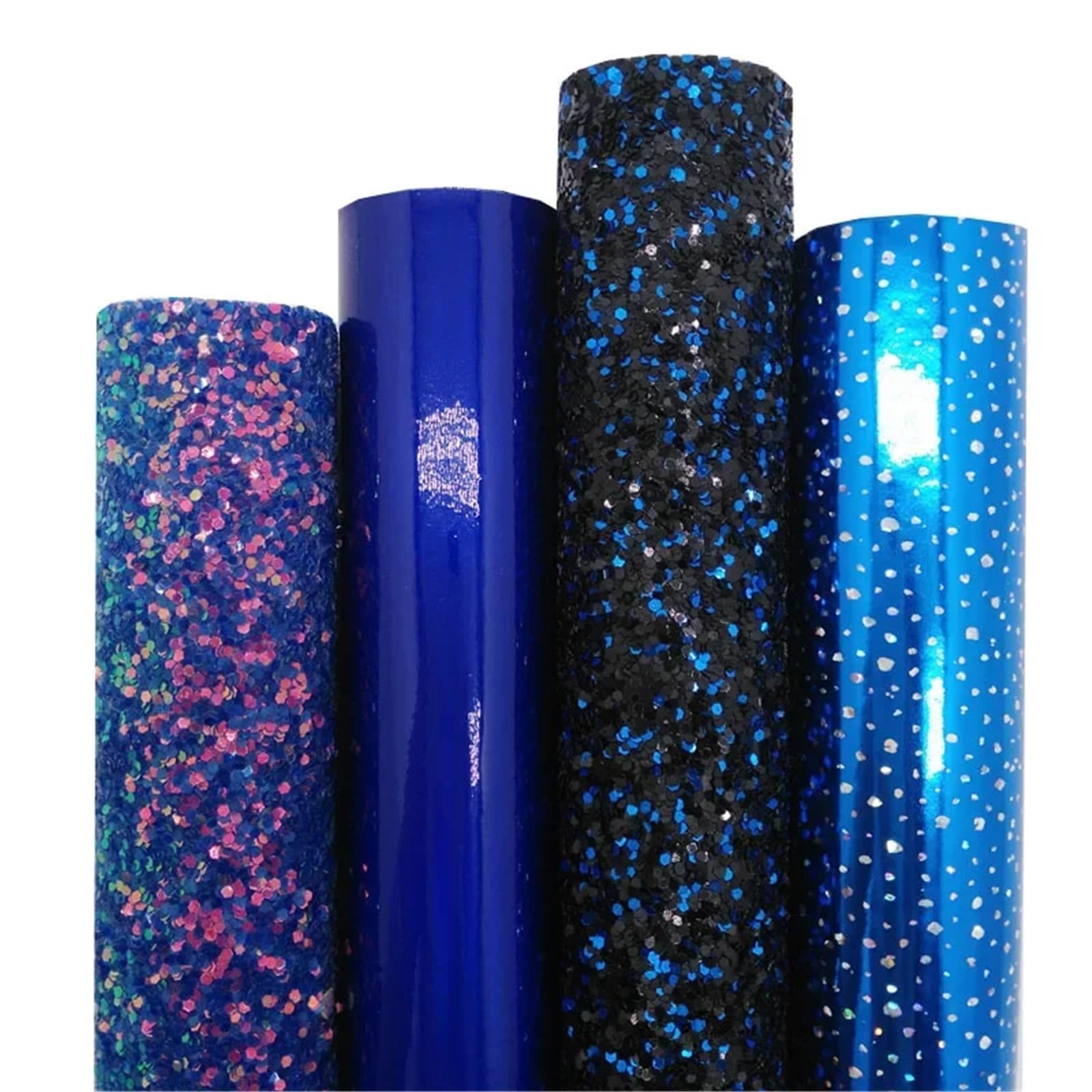 Cuero azul con purpurina gruesa antidesprendimiento para bolsos artesanales