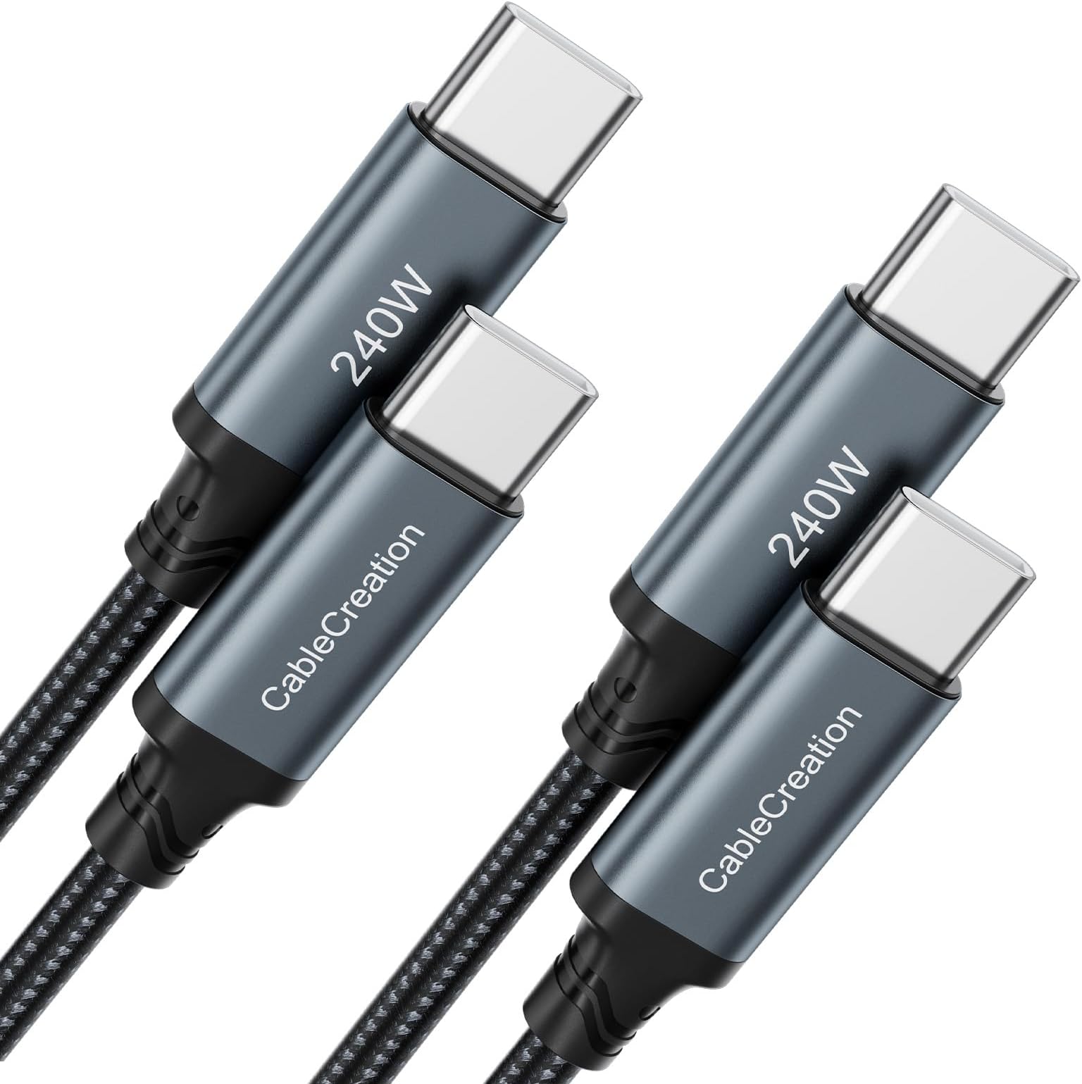 CableCreation USB C to USB C [240W, 3FT, 2 Pack], 5A Fast Charging Type C Cord, iPhone 16/15 Charger Cable, C to C Cable for MacBook Pro, iPad Pro/Air, Galaxy S24/S24 Ultra/S23/S22+, Pixel, Steam Deck