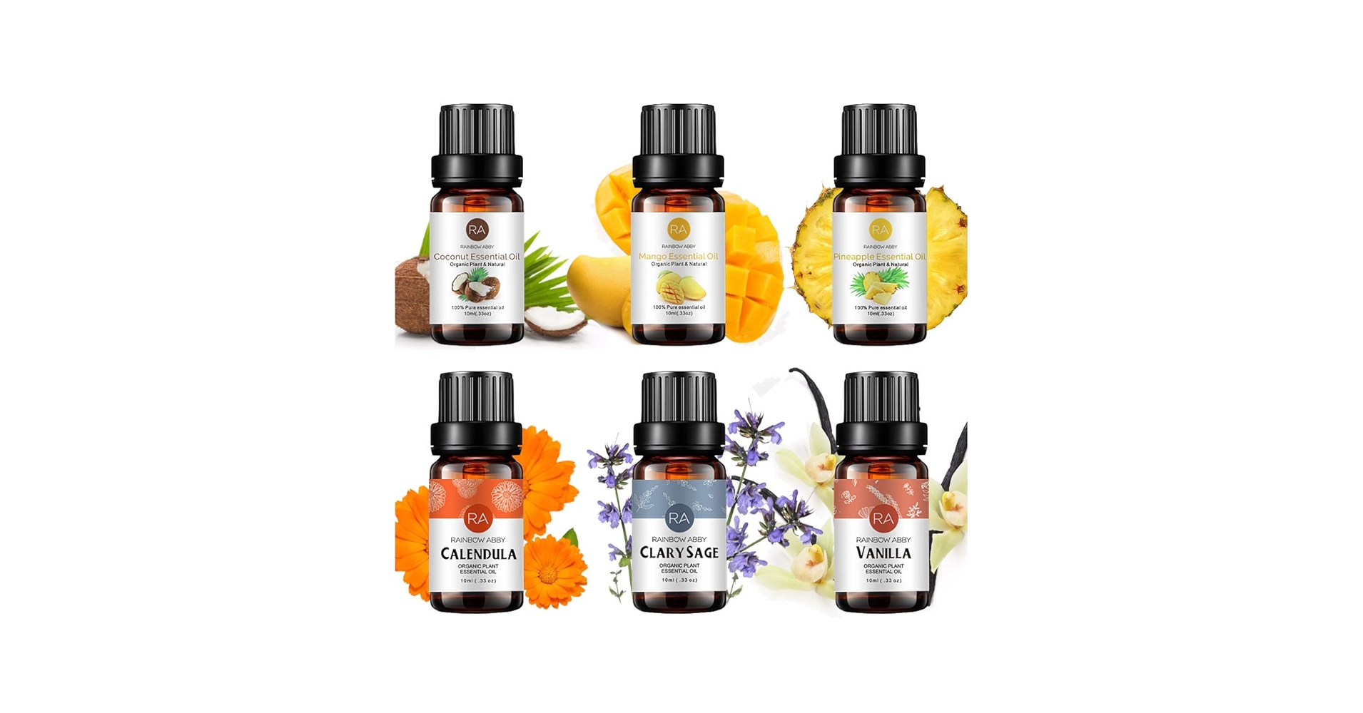 RAINBOW ABBY ライム　エッセンシャルオイル 10ml 6-Pack 10ml Essential Oils Set +1Pcs Humidifier
