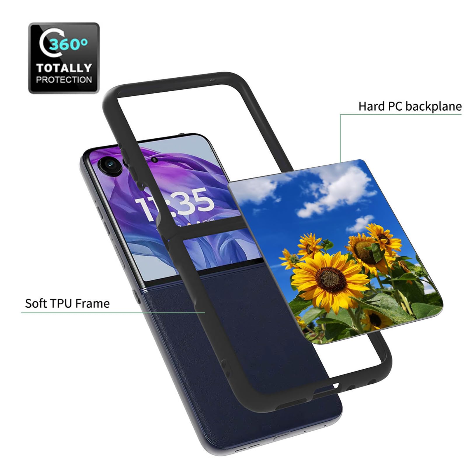 CAXKJE Black Personalised Phone Case for Samsung Galaxy Z Flip 7 6
