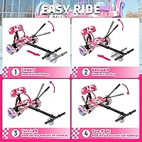 Vista 5 de Scooter con accesorio de asiento para niños y adultos, scooter de equilibrio de 6.5 pulgadas y 8.5 pulgadas con altavoces Bluetooth y luz LED