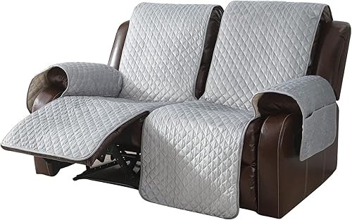 Miniatura 17 de LUFEIJIASHI Fundas antideslizantes para sofá reclinable, fundas impermeables de terciopelo para sofá reclinable de 3 asientos, funda lavable