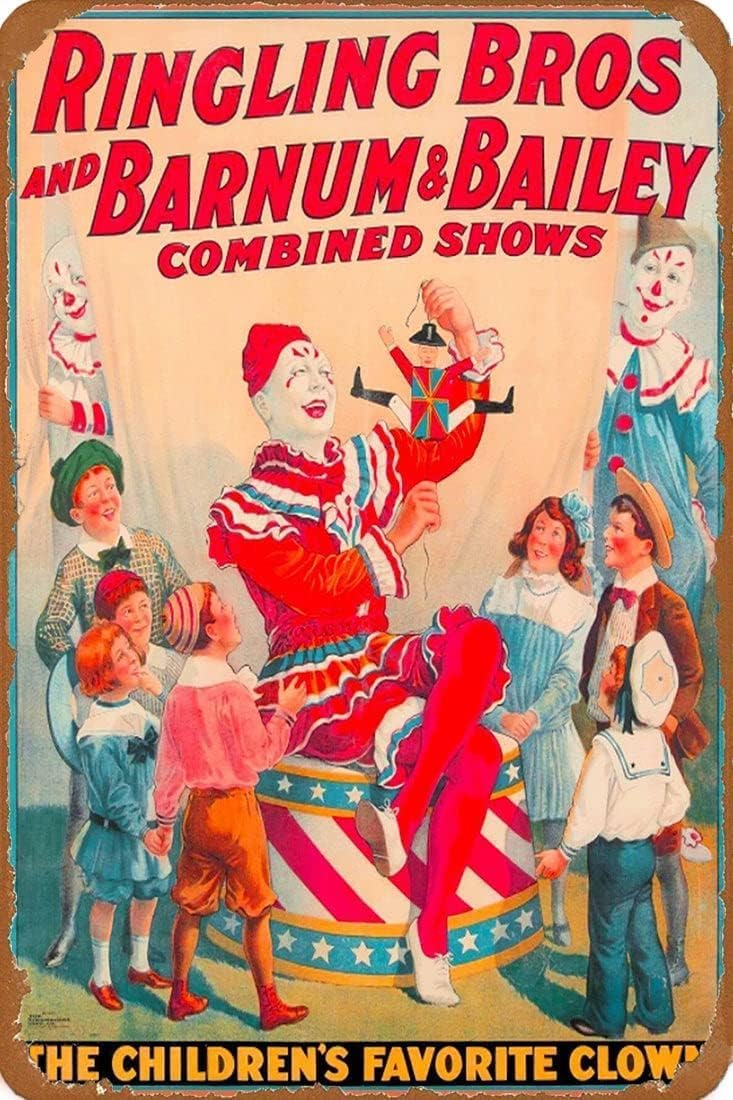 希少レアBIG！50's〜アメリカアンティーク　ピエロ道化師サーカス遊園地広告 BIG！50's〜アメリカアンティーク 実物遊園地サーカス広告