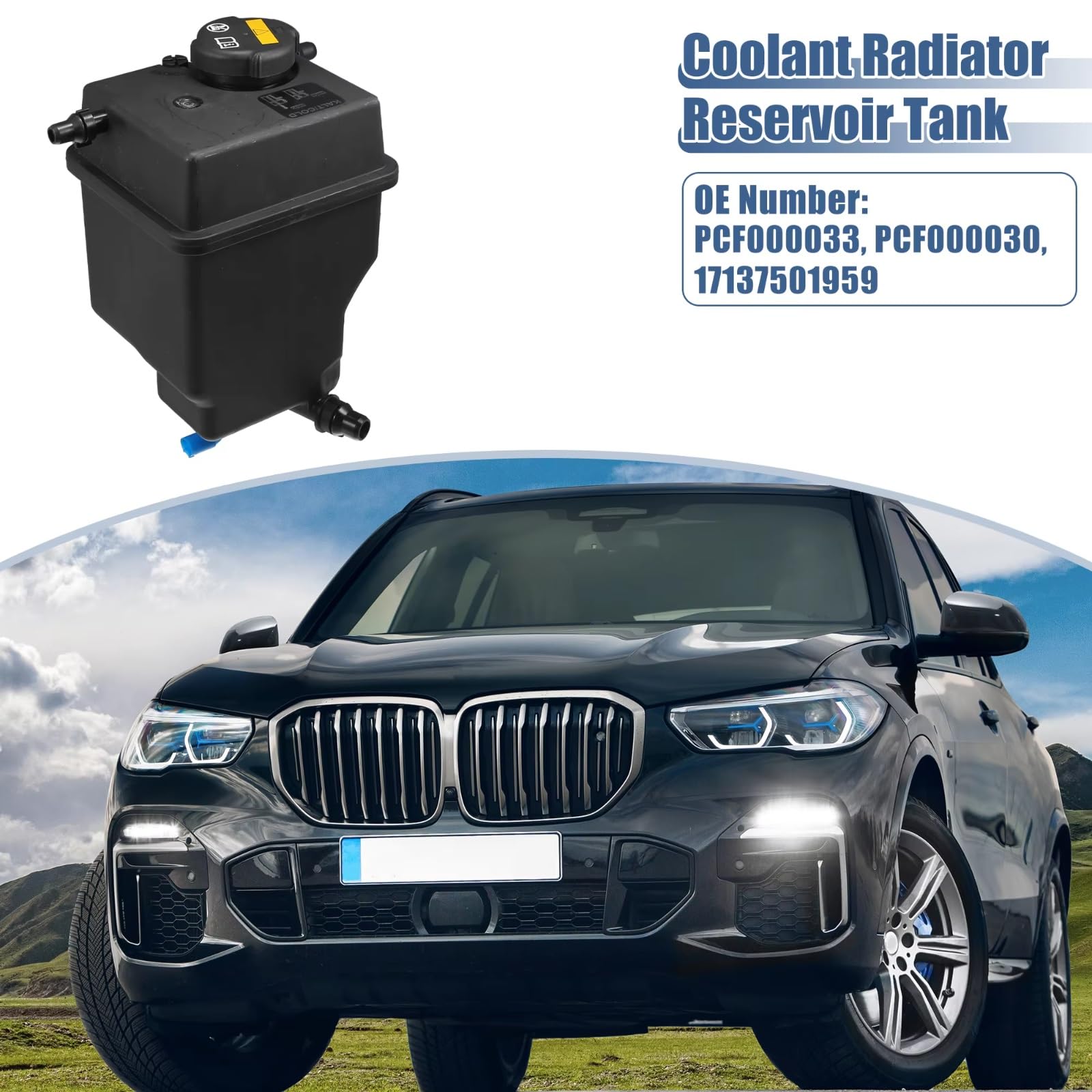 Depósito De Refrigerante Para Radiador Compatible Con Para X5 E53 V8 4.4L 2004 2005 2006 PCF000033, Botella De Expansión De Desbordamiento De Refrigerante Con Tapa. Depósito Expansión