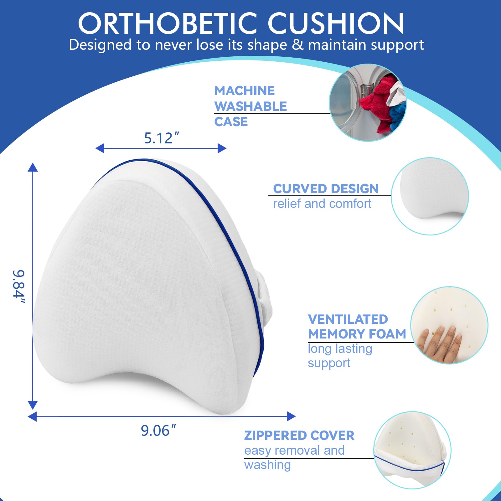 Cuscino Ortopedico Memory Foam Con Gel Rinfrescante Per Coccige – Antiscivolo, Ergonomico Per Sedia Ufficio, Auto E Sedia A Rotelle (Nero)