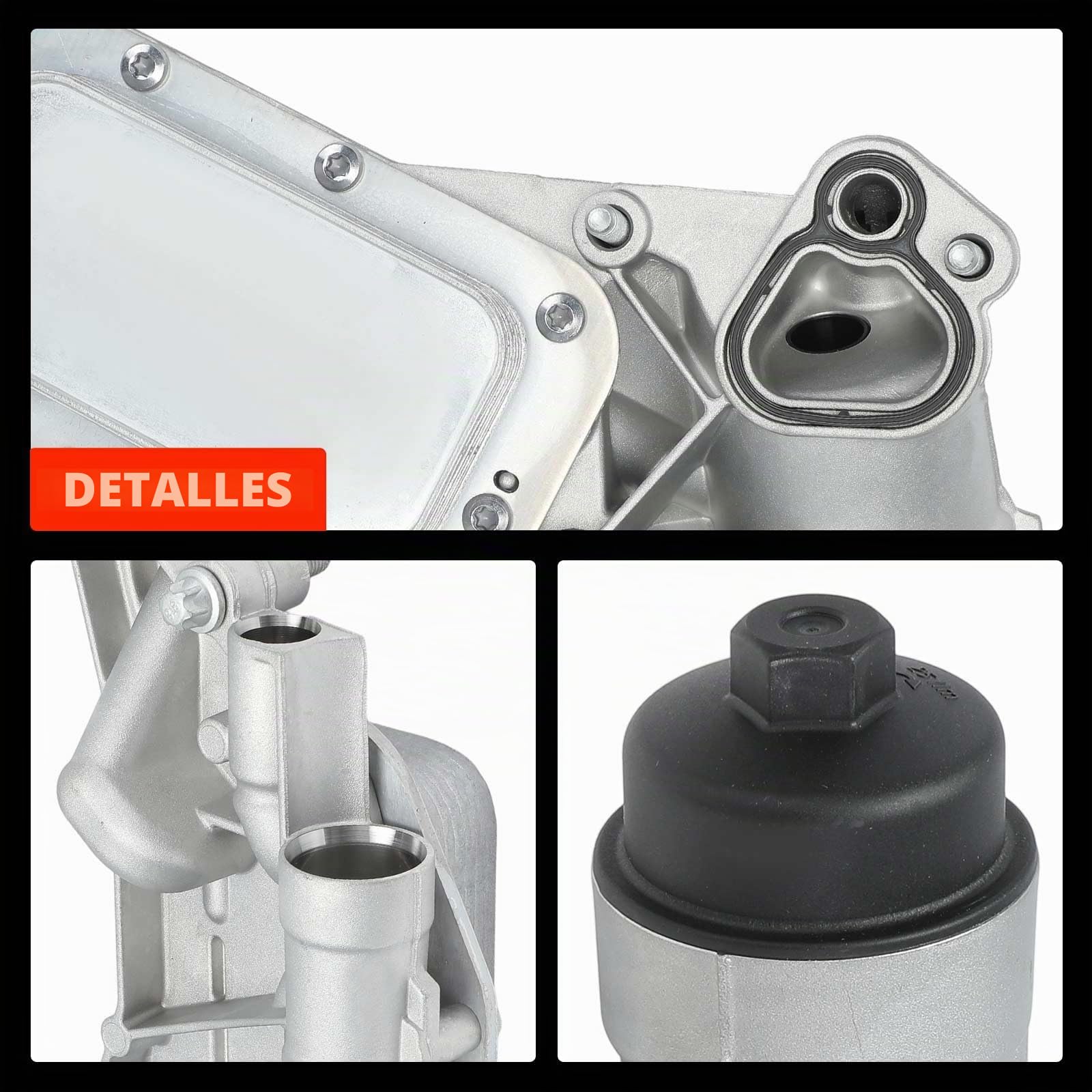Frankberg Carcasa del filtro de aceite enfriador de aceite con filtro | Compatible con: Astra Classic A04, Astra H CC L08, Furgoneta Astra H L70, Astra J P10, Caravana Astra J P10