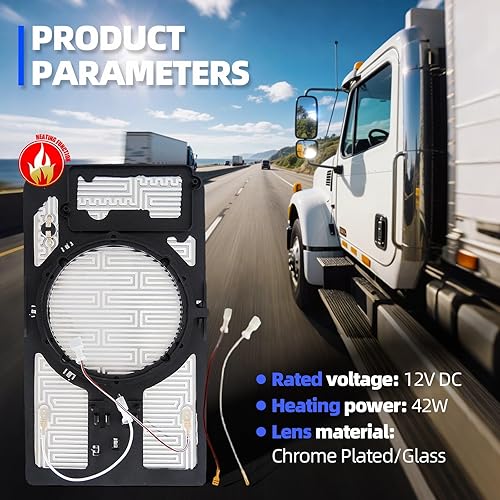 Miniatura 4 de Reemplazo de cristal de espejo superior para camiones Kenworth T600 T660 T800, Peterbilt 387, con descongelación calentada