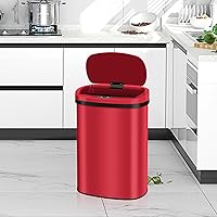 Vista 1 de Basurero de acero inoxidable con sensor automático de 13 galones, sin contacto, cubo de basura de cocina de alta capacidad con tapa para el hogar