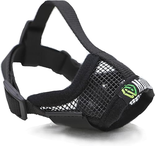 Vista 48 de Bozal para perros pequeños, XS para aseo y masticar, bozal de malla suave, sin ladridos, ajustable para evitar que se coman heces (color negro)