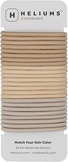 Cyndibands Color Match No-Metal 4mm Elastic Hair Ties Ponytail Holders - 24 Count (Light Blonde)