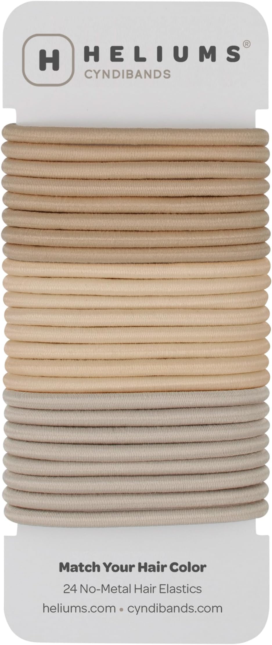 Cyndibands Color Match No-Metal 4mm Elastic Hair Ties Ponytail Holders - 24 Count (Light Blonde)