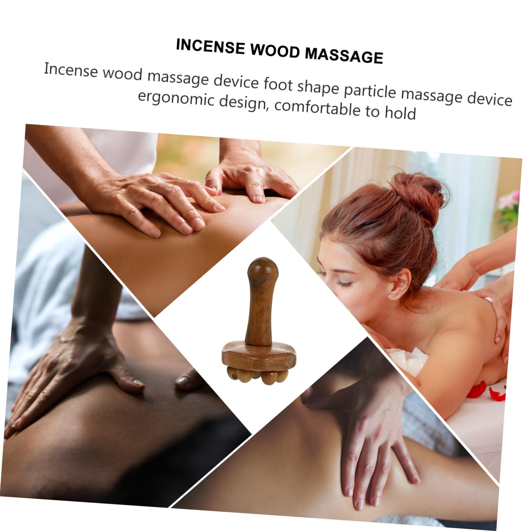 BESTYASH 4piezas Masajeador De Madera Multiusos Para Relajación Herramienta De Masaje De Aromaterapia Para Espalda Cuello y Piernas Diseño De Cuerpo De Madera Natural