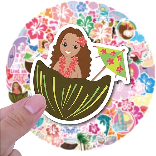 Miniatura 3 de Calcomanías estéticas de grafiti de dibujos animados de Coconut Girl 100 unidades, calcomanías de vinilo para laptop, botella de agua, parachoques,