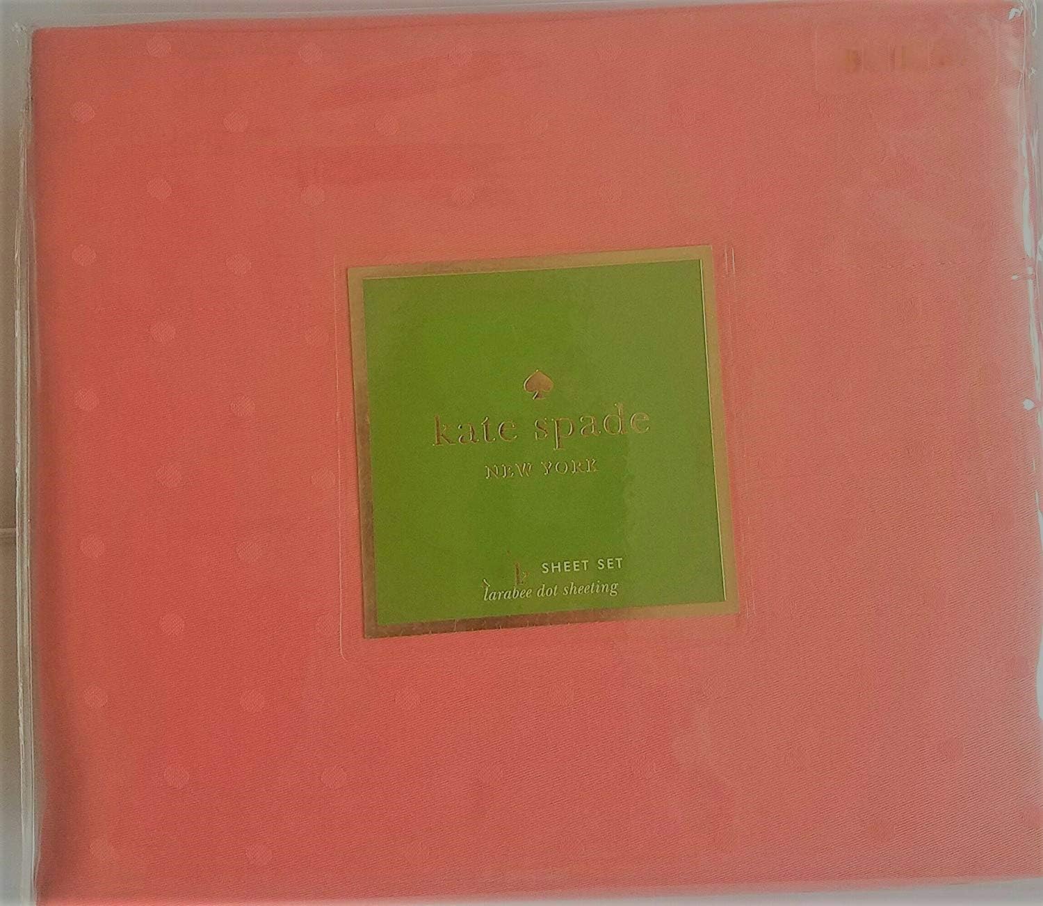Kate Spade 3 Piece Sheet Set Larabee Dot Coral Twin/Twin XL