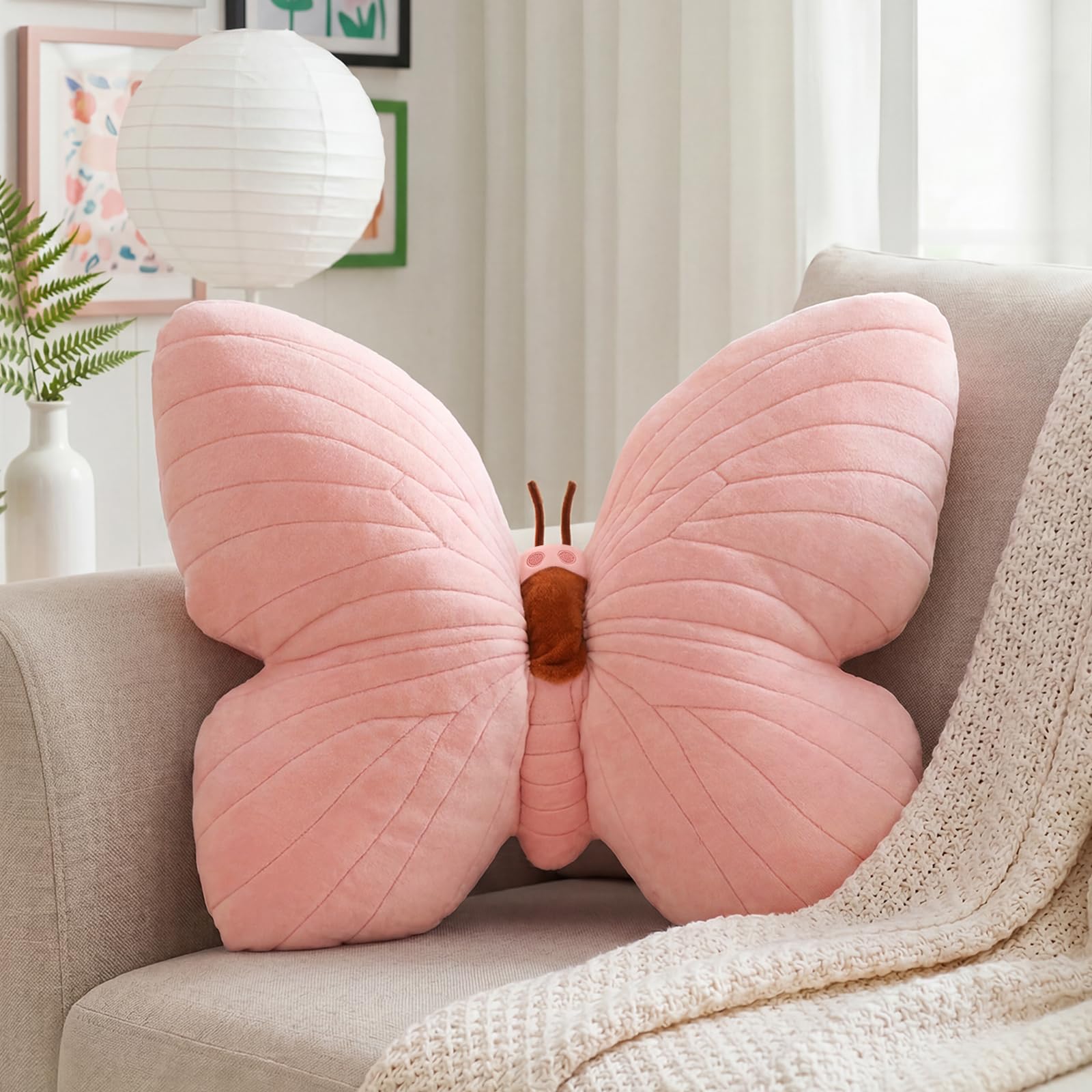 Amazon.com: PEACH CAT Butterfly Pillow Decorative Butterfly Shaped