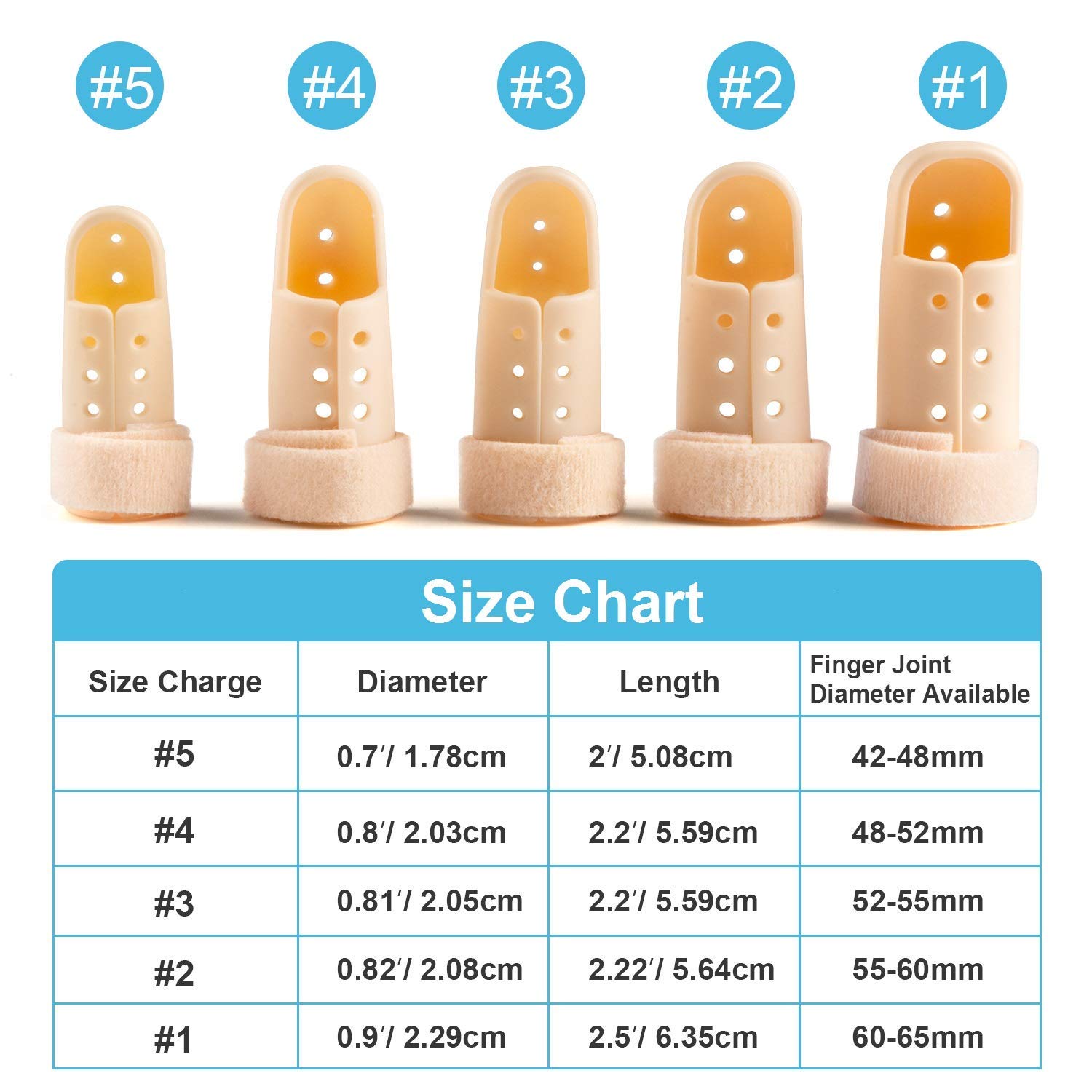 Sumifun Stack Splints, 5 PCS Finger Splint for Pinky, Slim Finger