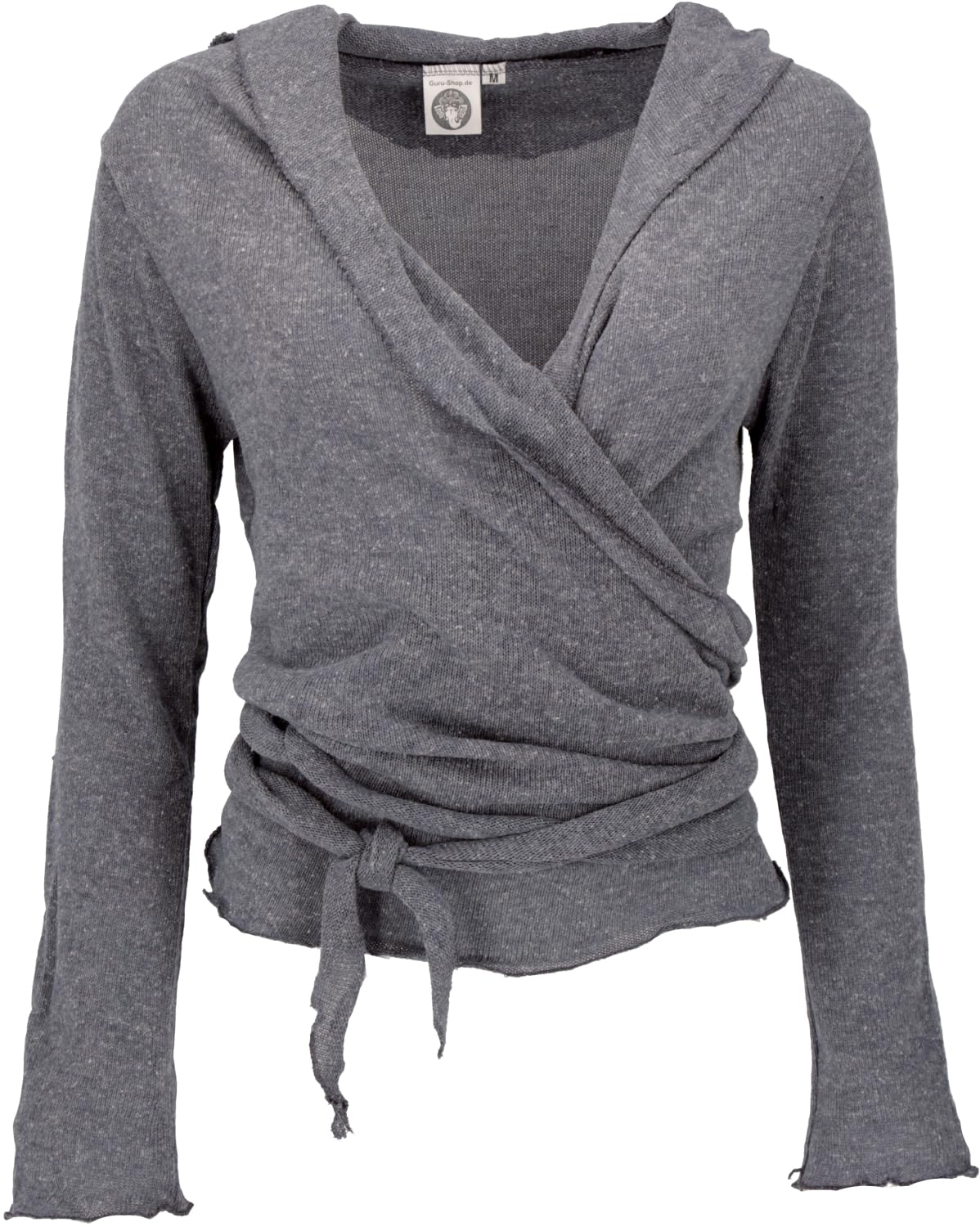 GURU SHOP Wickelshirt, Baumwollstrick Pullover, Wickeljacke, Damen