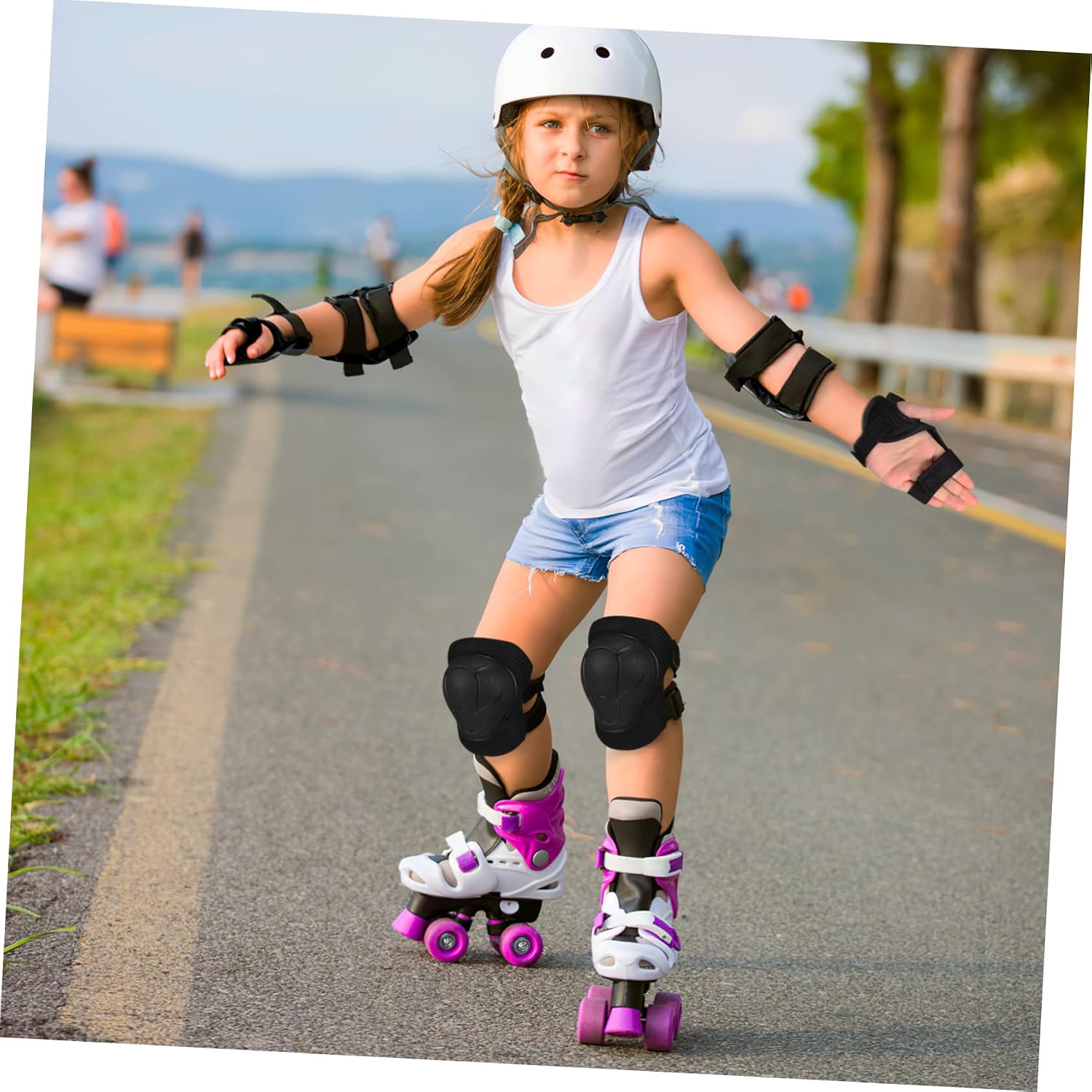 Boy Girl Skating Cycling Protective Gear Set Knee Elbow Wrist Pads Set for Boys and Girls Safety Gear Kit