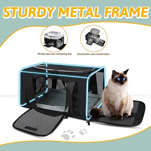 Miniatura 43 de Petskd Transportador de mascotas de 17 x 13 x 9.5 pulgadas, aprobado por aerolíneas suroestes, bolsa de viaje para gatos pequeños y perros